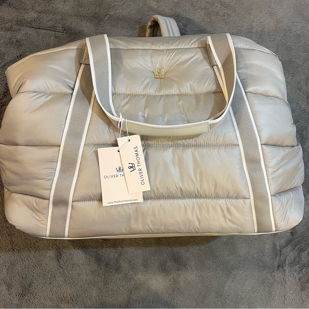 Oliver Thomas Metallic Quilted Travel Backpack/ Tennis